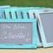 SET of 12 Custom Distressed Barn Wood Style Wedding 4x6 Chalkboard Signs Frames & Small Easels