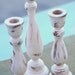 Shabby Chic Candle Holders Distressed Paint Rustic Wedding Decorations SET of 10