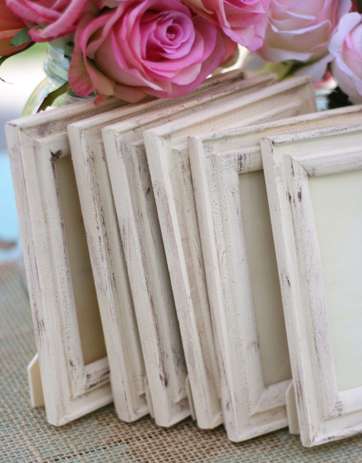 Wedding Frames Shabby Chic Distressed Signs SET OF 6 (item P10161)