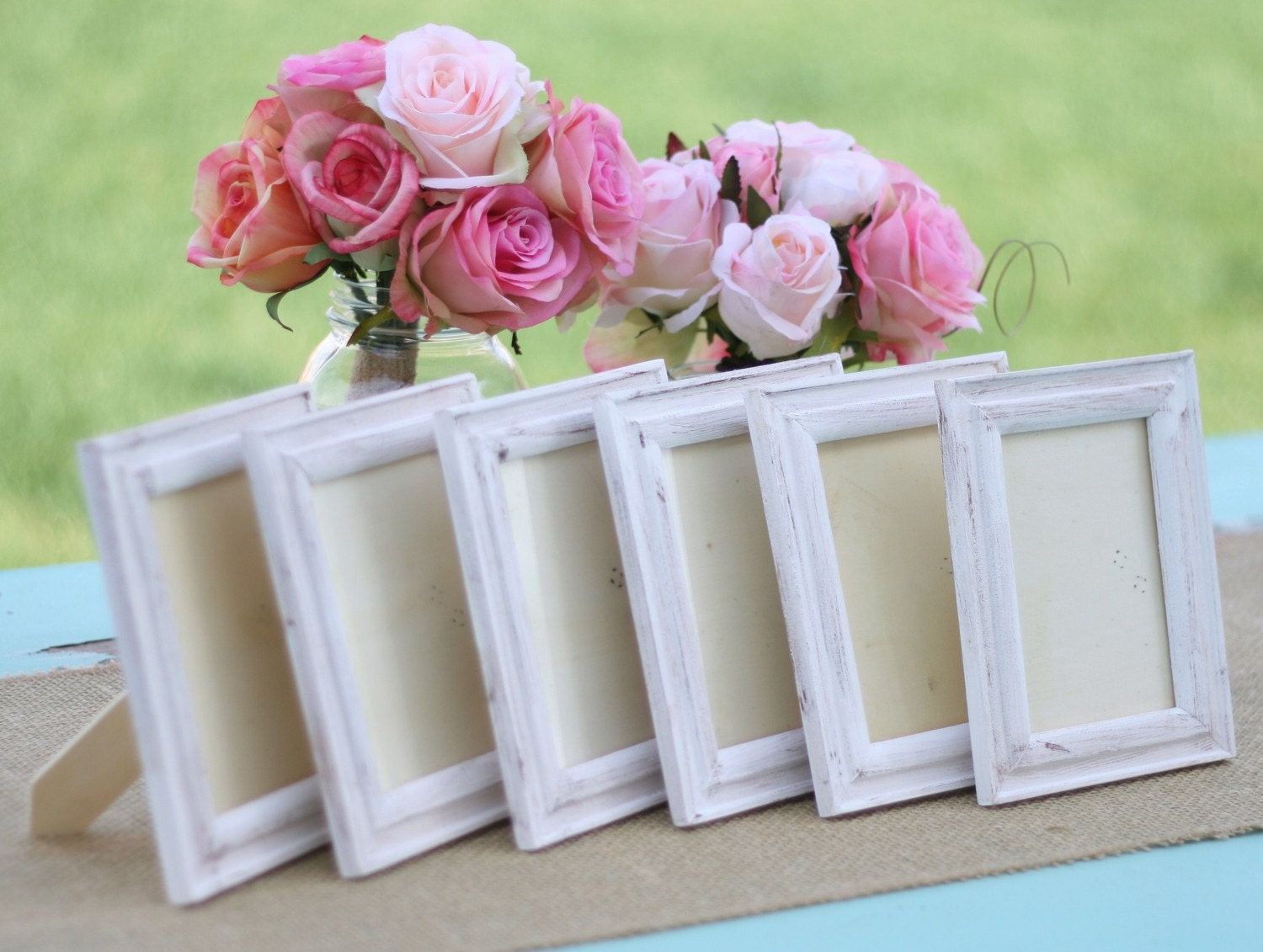 Shabby Chic Wedding Frames SET of 6