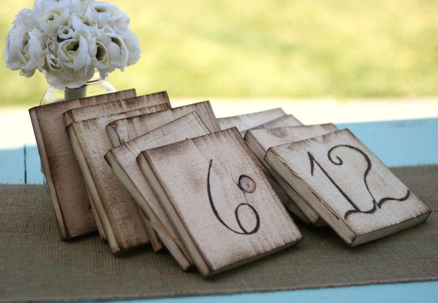 Wood Table Numbers Rustic Wedding Chic (item E10116)