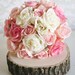 Silk Bride Bouquet Roses Lace Shabby Chic Wedding Arrangement
