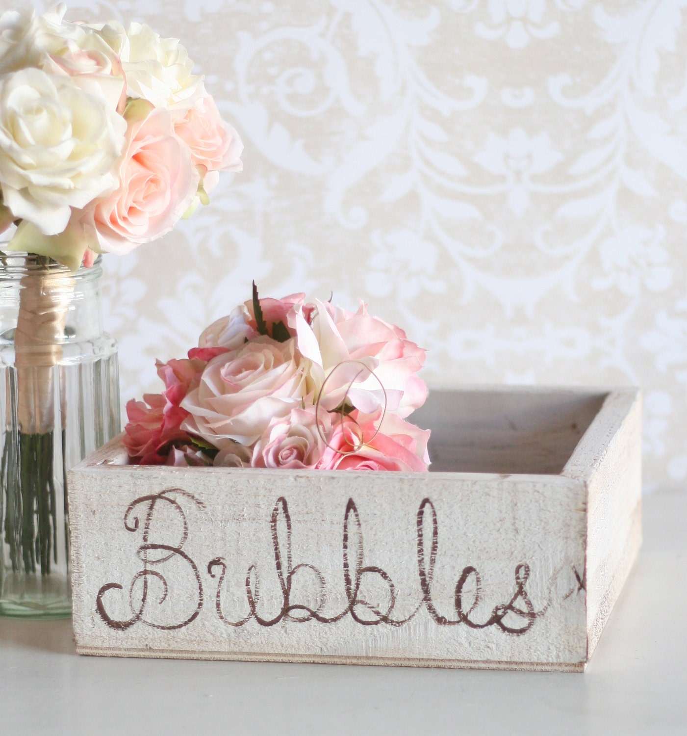 Wedding Bubbles Holder Rustic Tray (item P10151)