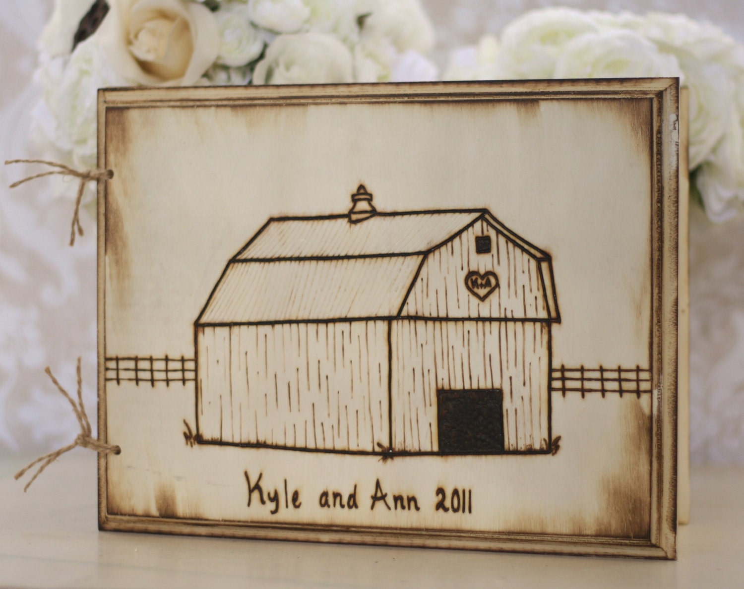 Personalized Rustic Guest Book Barn Farm Wedding Custom (item E10190)