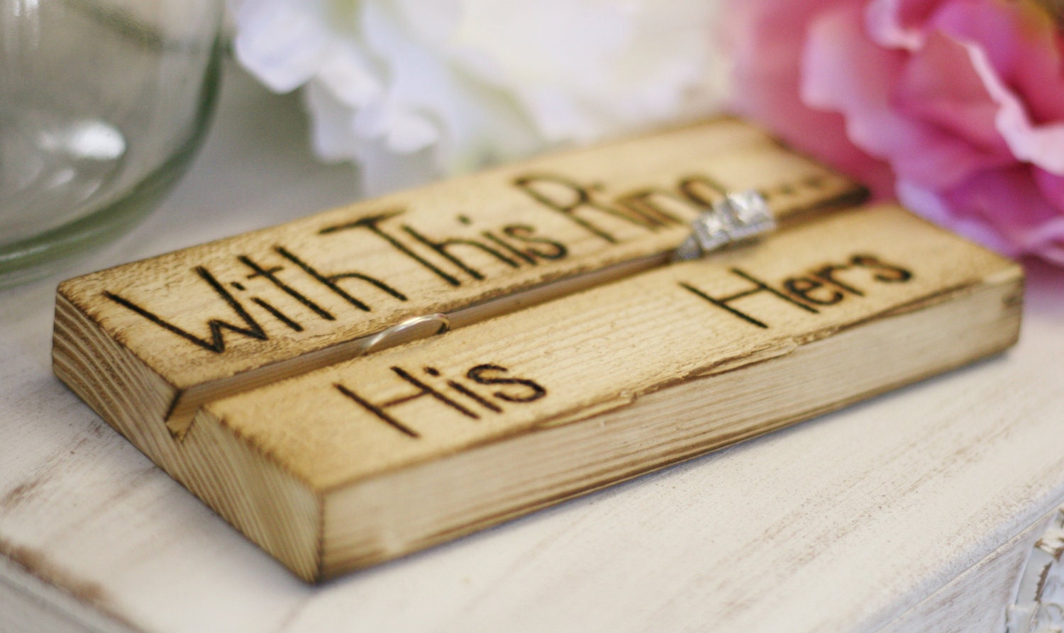 Personalized Ring Bearer Pillow Rustic Vintage Wedding Decor