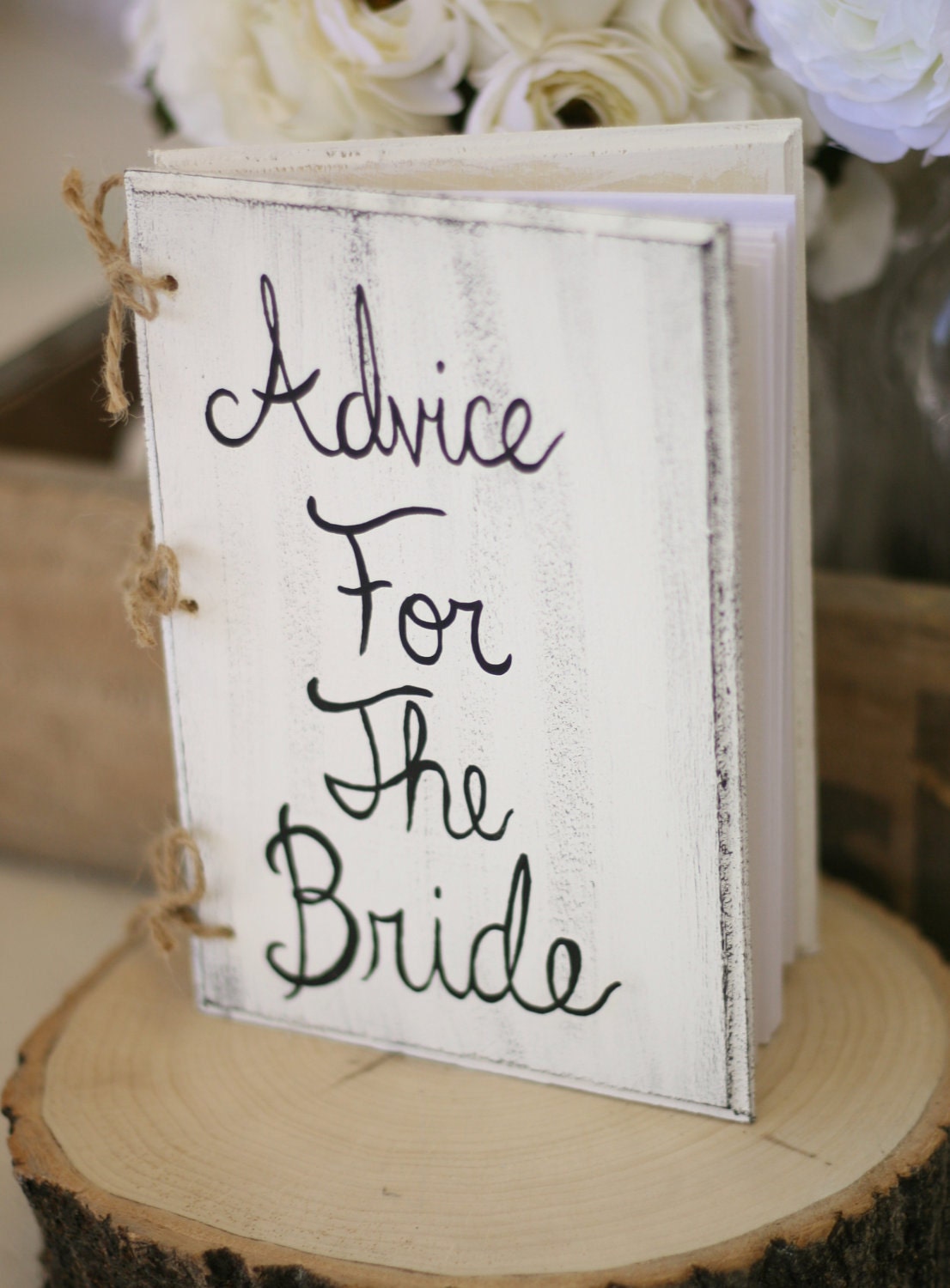 Bridal Shower Guest Book Shabby Chic Wedding Decor Custom