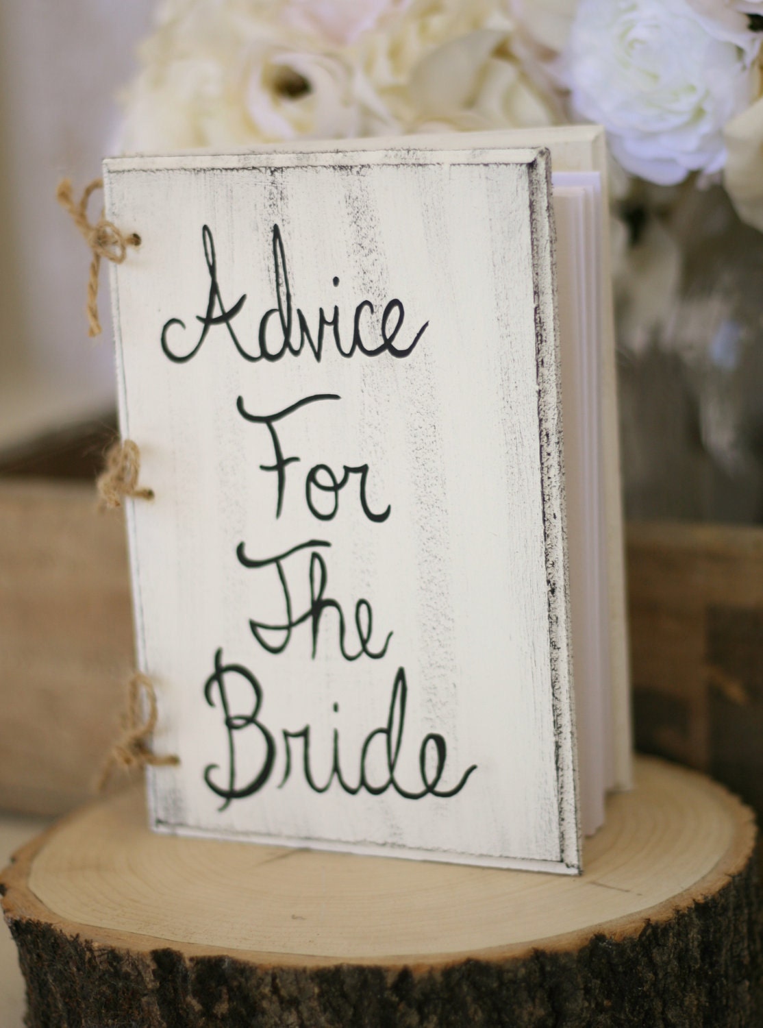 Bridal Shower Guest Book Shabby Chic Wedding Decor Custom