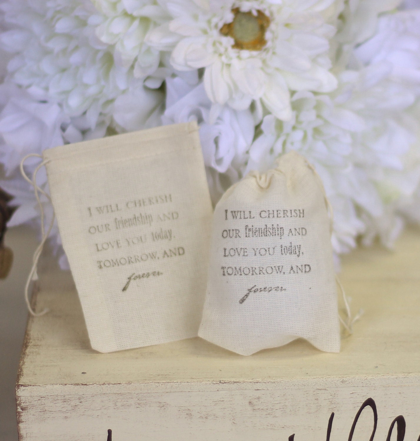 Rustic Wedding Favor Bags LOVE Quote Candy Bags Dessert Bar SET of 100