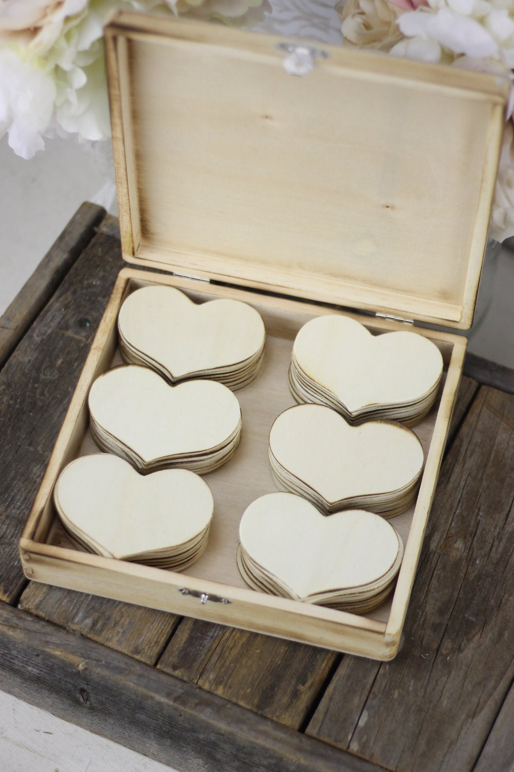 Wood Guest Book Box Rustic Wedding Decor Medium Size (item M10439)