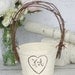 Personalized Flower Girl Basket Shabby Chic Wedding Rustic Decor (item P10611)