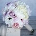 Silk Bride Bouquet Peony Flowers Pink Cream Lavender Shabby Chic Wedding Decor