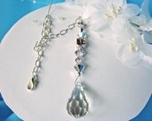 Silver Rear View Mirror Car Charm Swarovski Silver Crystals Car Mirror Hanger Ornament