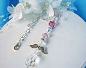 Crystal Angel Car Charm Swarovski Amethyst Purple Crystals and Guardian Angel Car Ornament