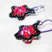 Hyacinth Orange 2X AB Hot Pink Piano Black Star Earrings Beadweaving Purple Niobium - "Punk Rock Star"