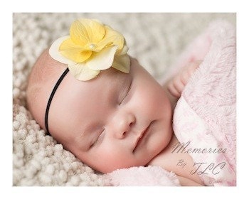 Baby headband - Infant headband - Flower headband - Newborn headband - little girl headbands - Baby girl headband - Yellow headband