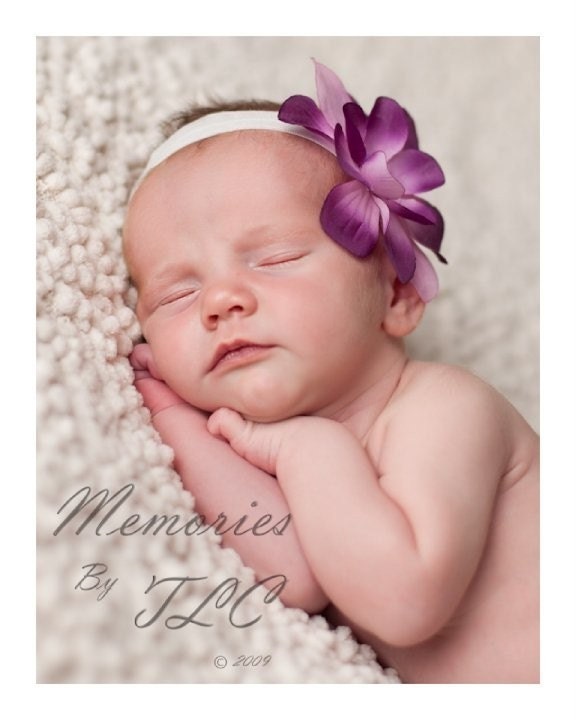 baby Headband - Infant Headband - Newborn Headband - Toddler Headband - purple flower headband elastic headband