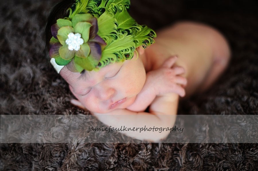 Baby headband - Infant Headband - Newborn Headband - Toddler Headband - photo prop - feather headband -