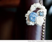 Bridal Garter SET- Old, New, Borrowed, Blue (with toss garter)- Perfect gift for bride-to-be