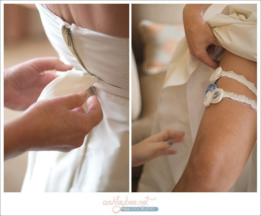 Bridal Garter SET- Old, New, Borrowed, Blue (with toss garter)- Perfect gift for bride-to-be
