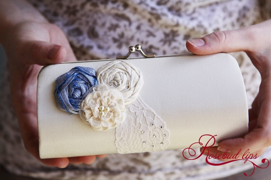 WEDDING CLUTCH PURSE- Old, New, Borrowed, Blue. Perfect gift for bride-to-be