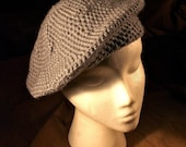 Gray Woman's Crocheted Beret/ Also Available in other Colors