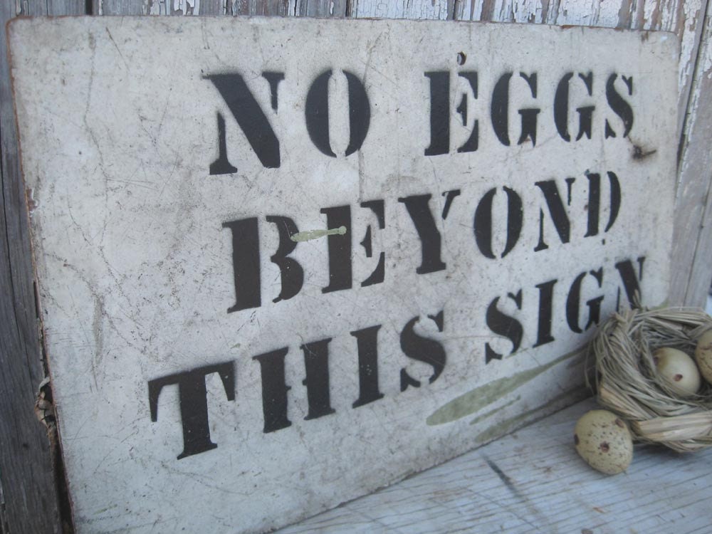 Vintage Handmade Eggs Sign