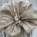 Gray on tan FRENCH SCRIPT LINEN  Ribbon  Wreath Bow Wedding Bow