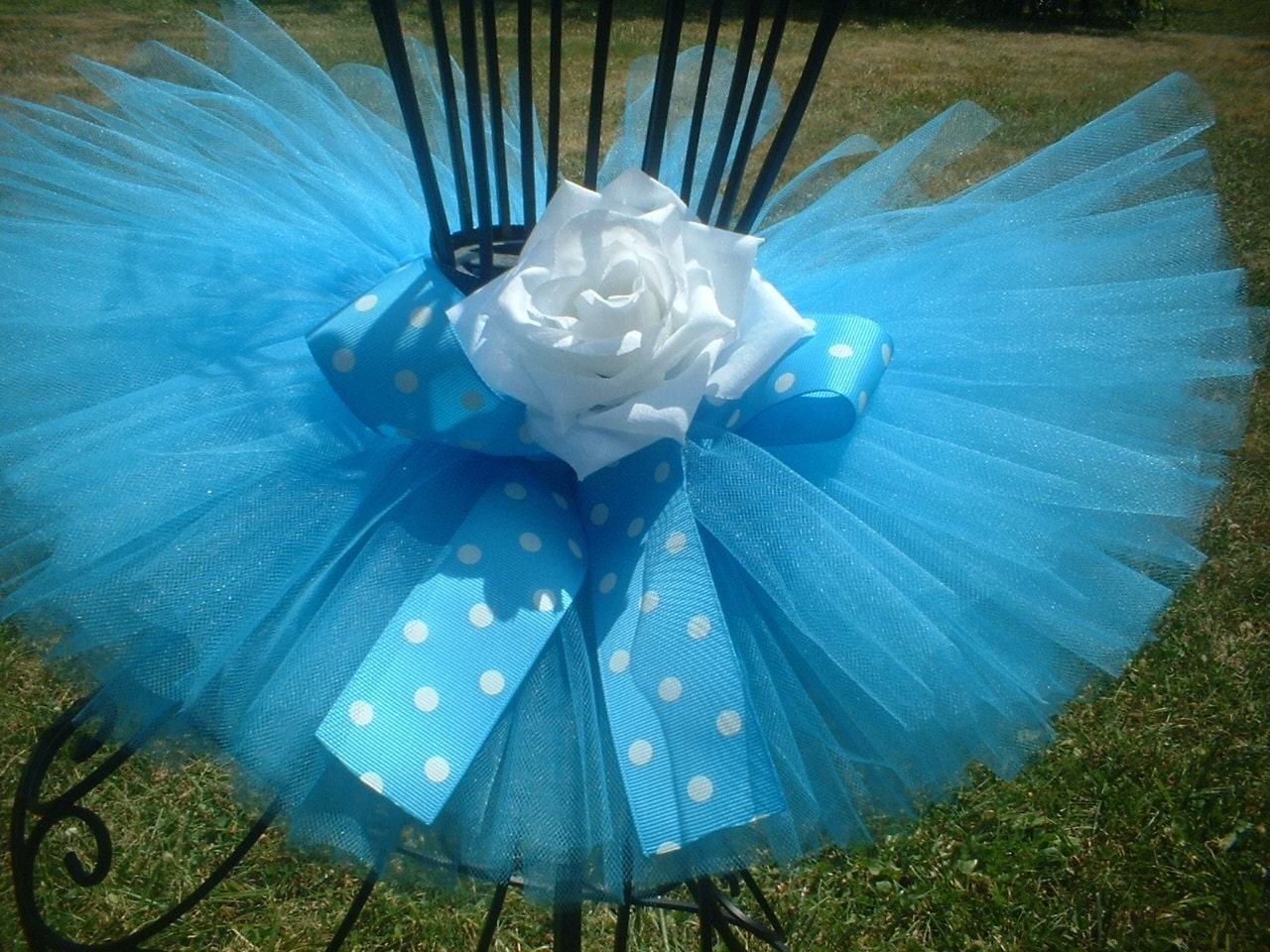Tiniest Blue Raspberry Tutu For Newborns With Free Coordinating Flower Clip