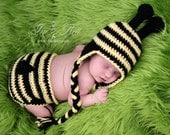 Bumble Bee  Hat and Diaper Cover  Set for Newborn- Made to ORDER