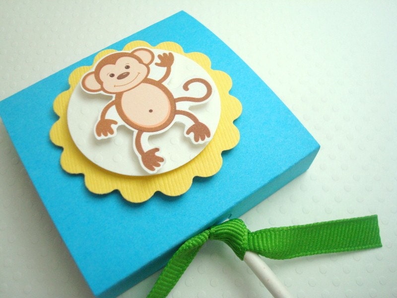 Monkey Lollipop Party Favors, Blue and Green, Set of Ten Il_170x135