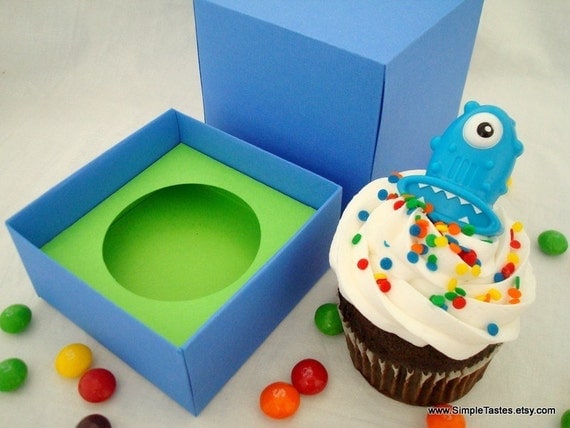Individual Cupcake Boxes, Bright Blue Il_570xn
