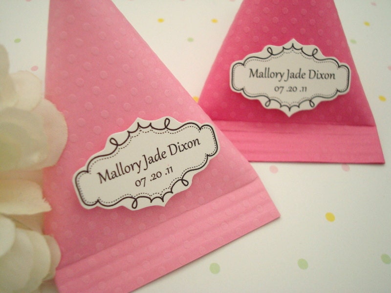 Candy Pouch Party Favors, Pink Polka Dots, Set of Ten Il_570xn