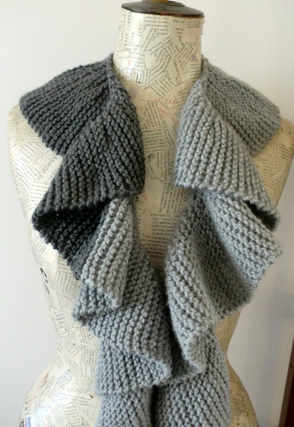 Curly Gray Scarf