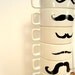 Upcycled Modern Stacking Mustache Mugs With Holder - White