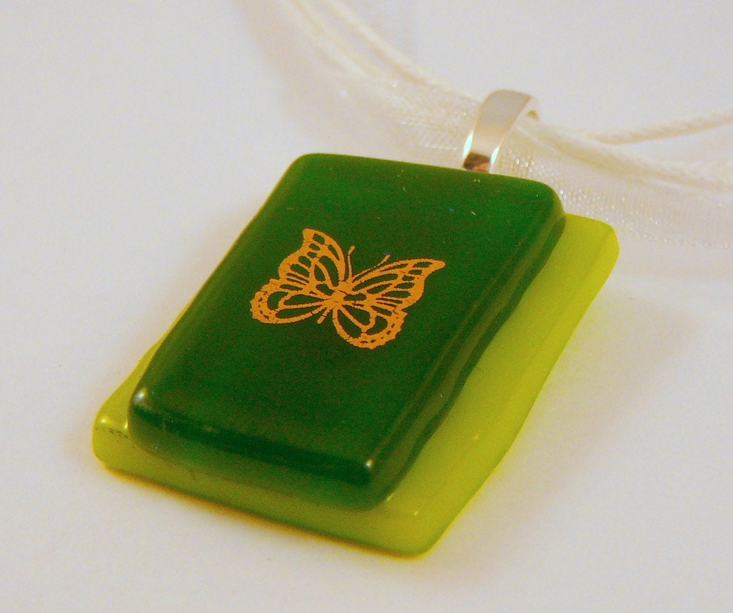 Butterfly Of The Forest, Glass Pendant
