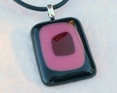 Pink, Red And Black Glass Pendant
