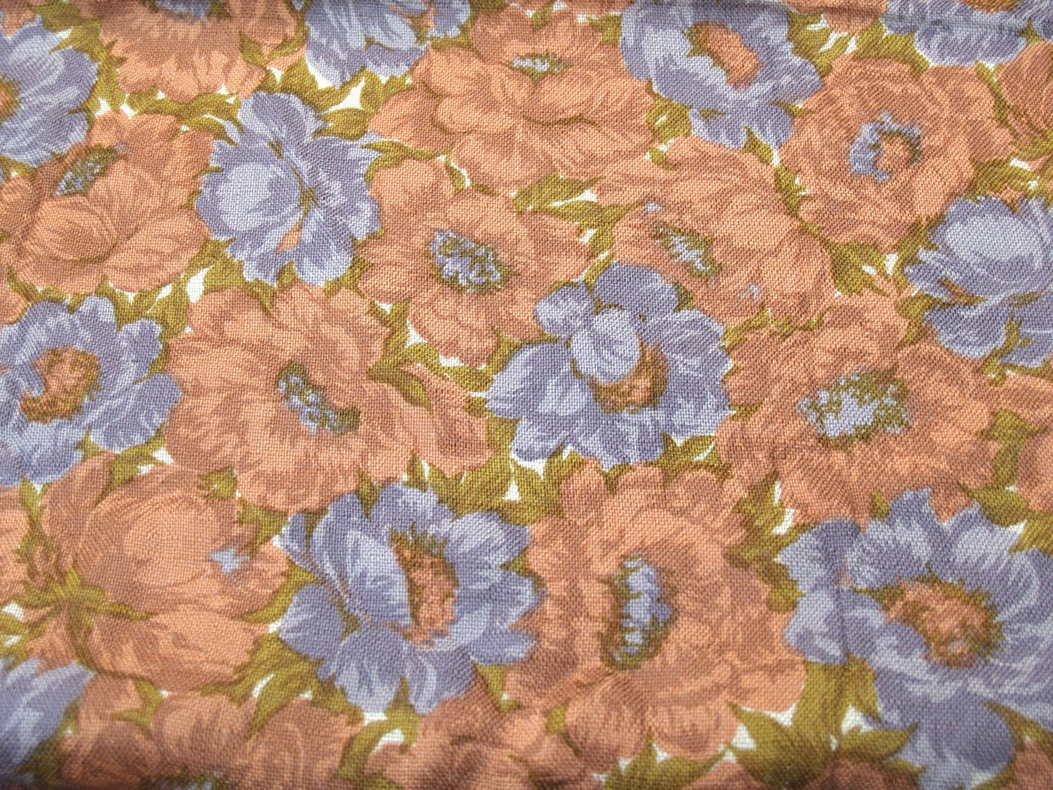 VTG fabric: 4 plus yards flowered linen