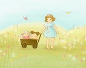 Etsy Banner Design with Custom Illustration, Business Card, Hang Tag, Blog Header Design by Reani on Etsy