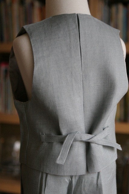 European Linen in Slate Hat Dress Pants and Vest Suit for boys ring bearer