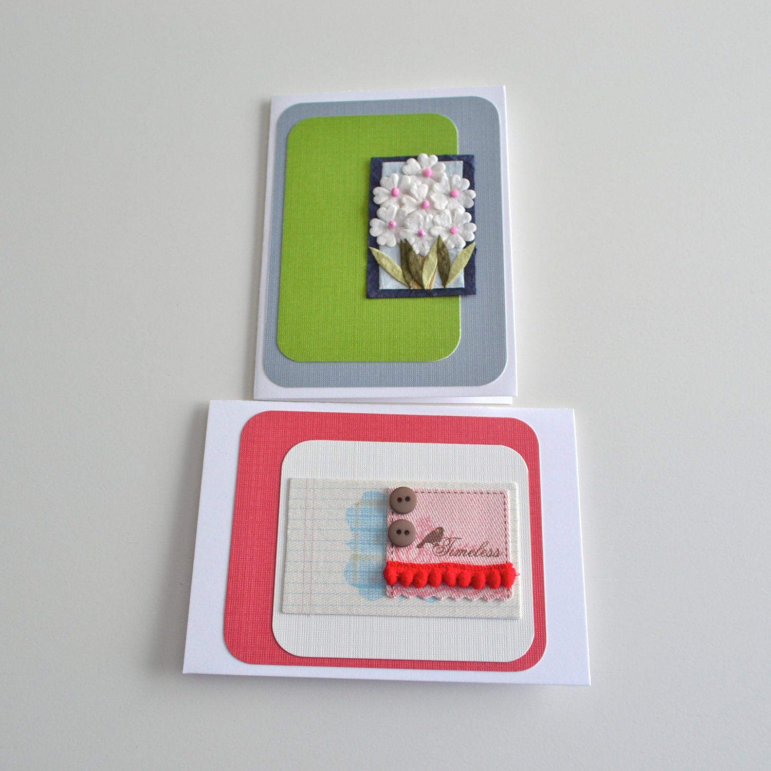 Two Greeting Cards: Sympathy and Love Sentiments