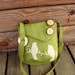 Mini Tweeting Birds Olive Green Purse /tote /handbag /school bag / Choose your own color, handmade wood button, and 6 large pockets