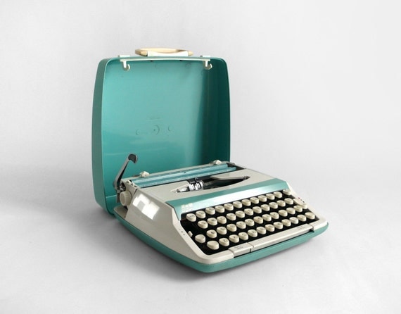 Vintage Seafoam Smith Corona Typewriter