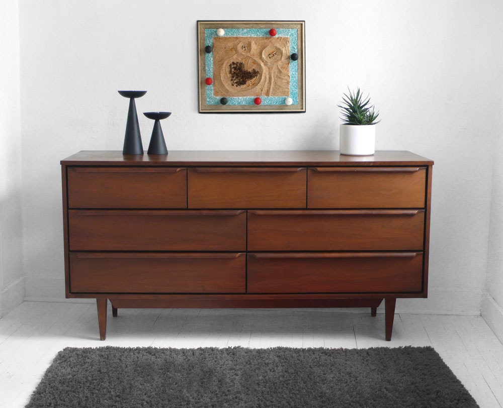 Vintage Mid Century Dresser - Wood, Credenza, Modern, Retro
