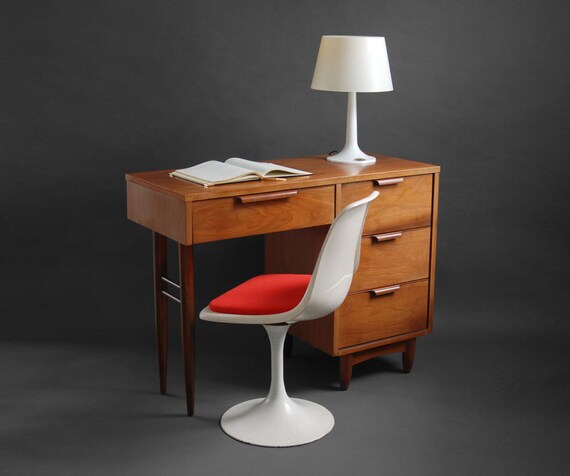 Mid Century Walnut Office Desk - Wood, Modern, Eames, Retro