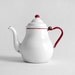 Vintage Enamel Tea Pot - Mid Century, Retro, Coffee, Kitchen, Enamelware
