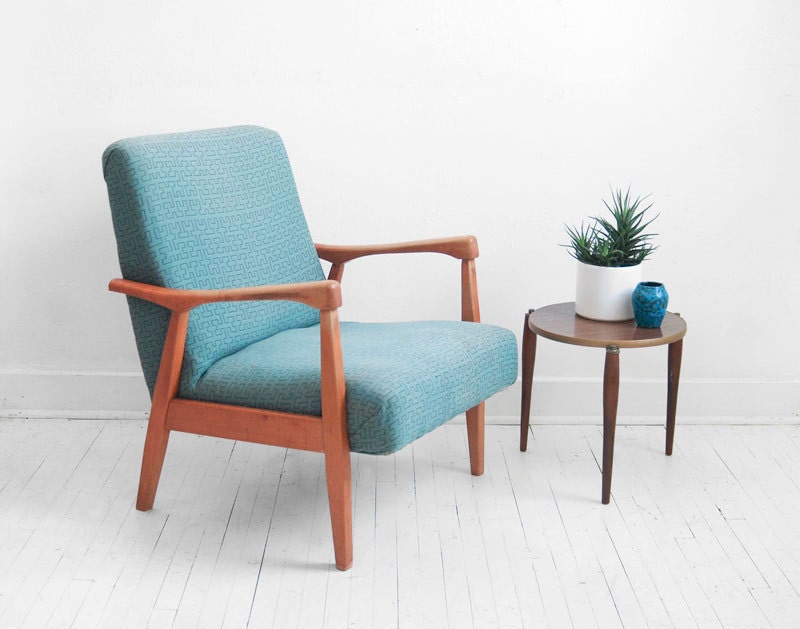 Mid Century Lounge Chair - Modern, Side, Wood, Retro