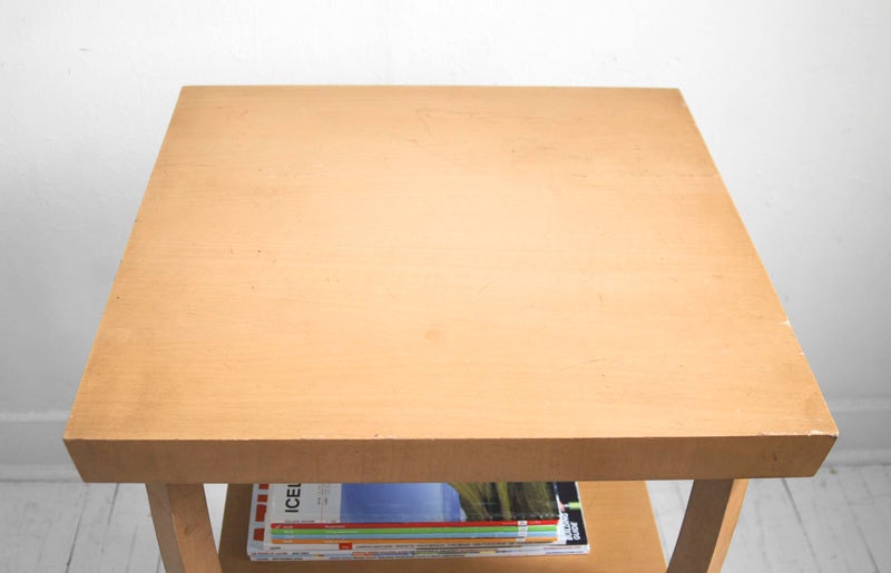 Vintage Wood Side Table - Mid Century, Modern, Coffee, Shelf