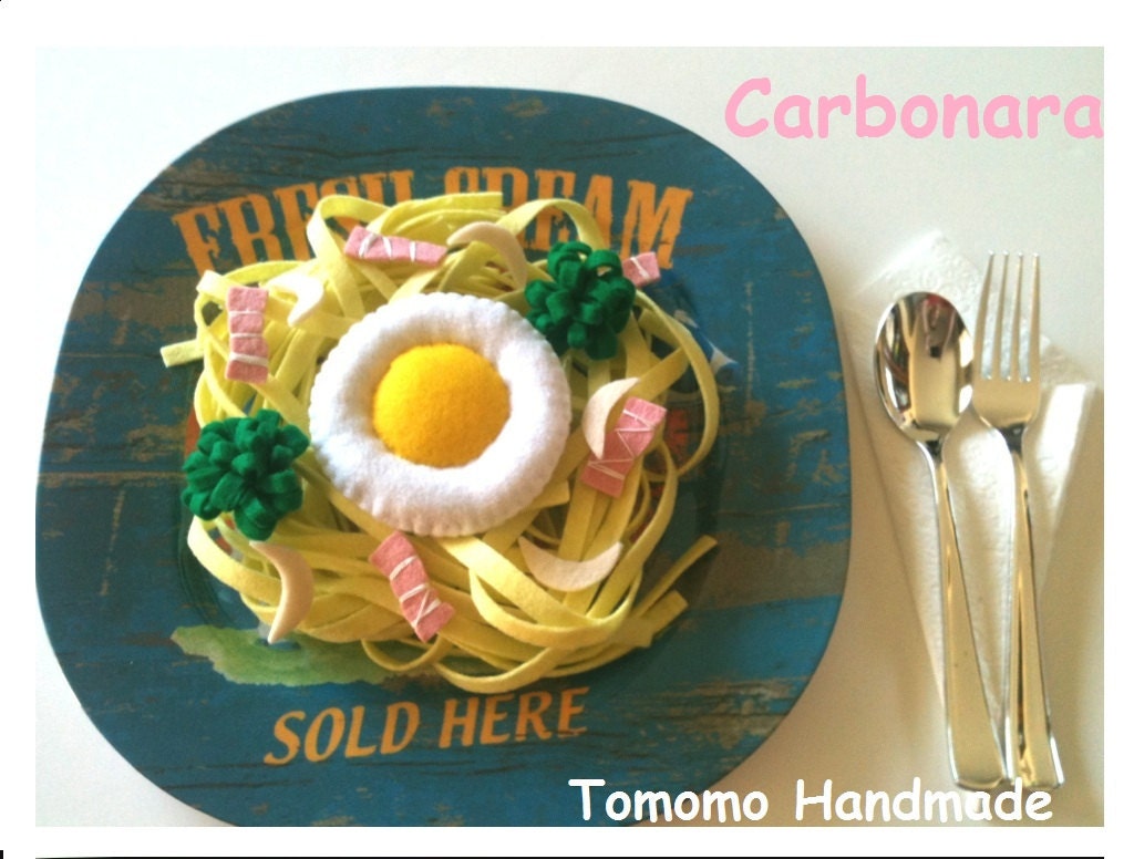 Etsy Pretend food- Play food -Felt food  Carbonara