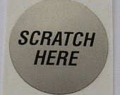 100 Silver 1 inch round scratch off labels stickers for games and promotions