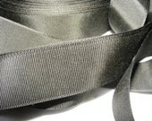 Vintage 1930's-40's French  Grosgrain Ribbon Milliners Stock 1 1/16 Inch Deep Army Loden Green